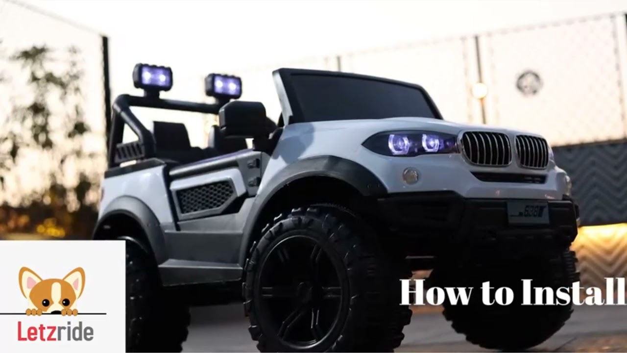 12V Battery Operated Electric Jeep For Kids With Installation Process