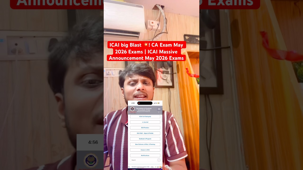 ICAI big Blast 💥! CA Exam May 2026 Exams | ICAI Massive Announcement May 2026 Exams