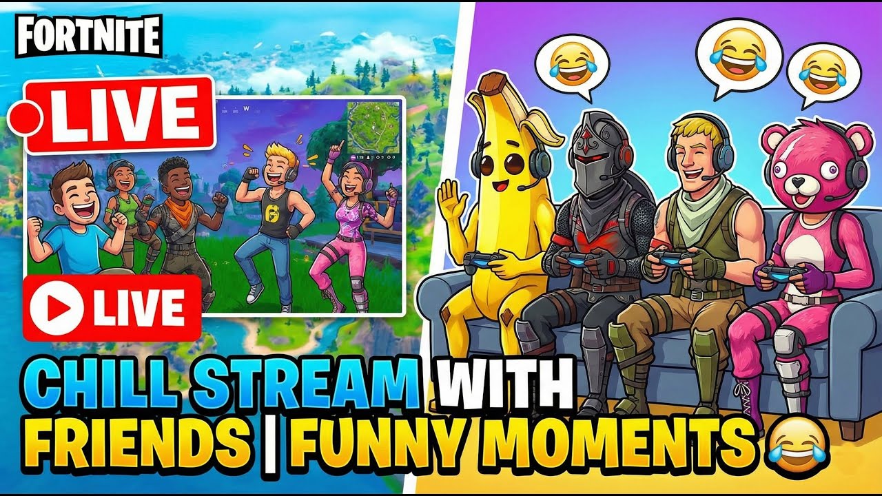 🔴 LIVE Fortnite | Chill Stream with Friends | Funny Moments 😂