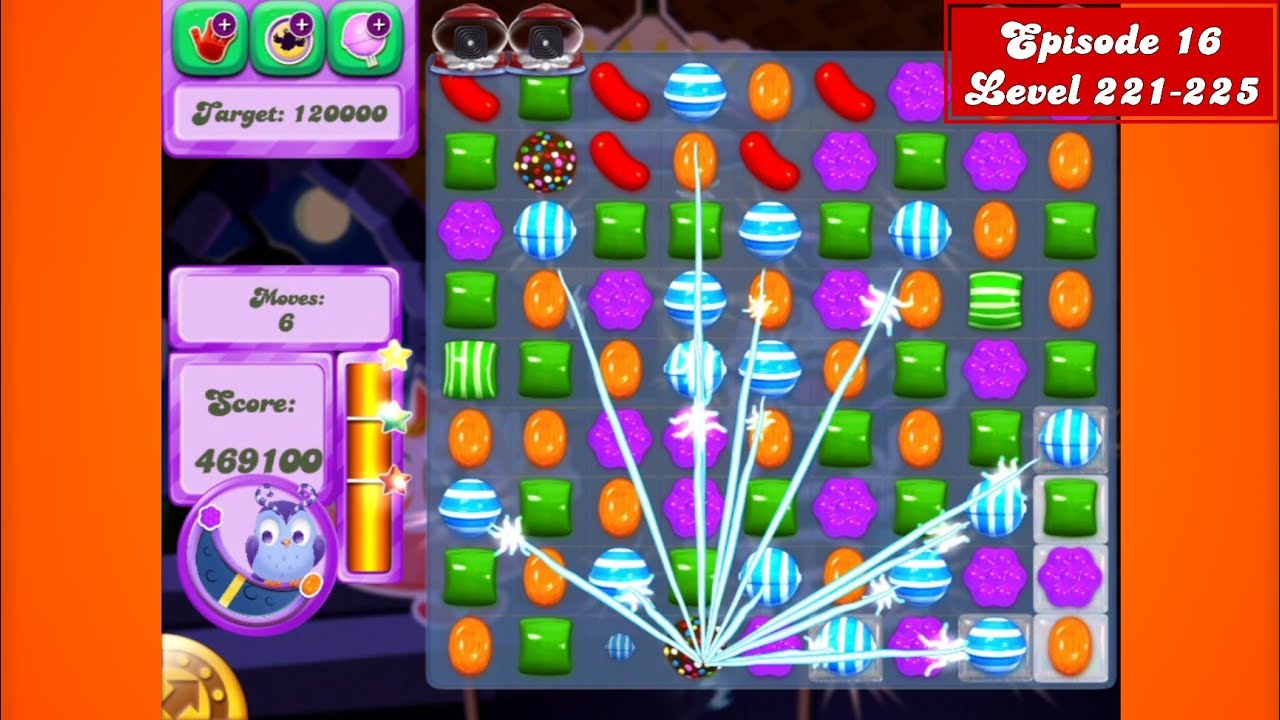 CANDY CRUSH SAGA - DREAMWORLD E16 LEVEL 221-225 FULL GAMEPLAY