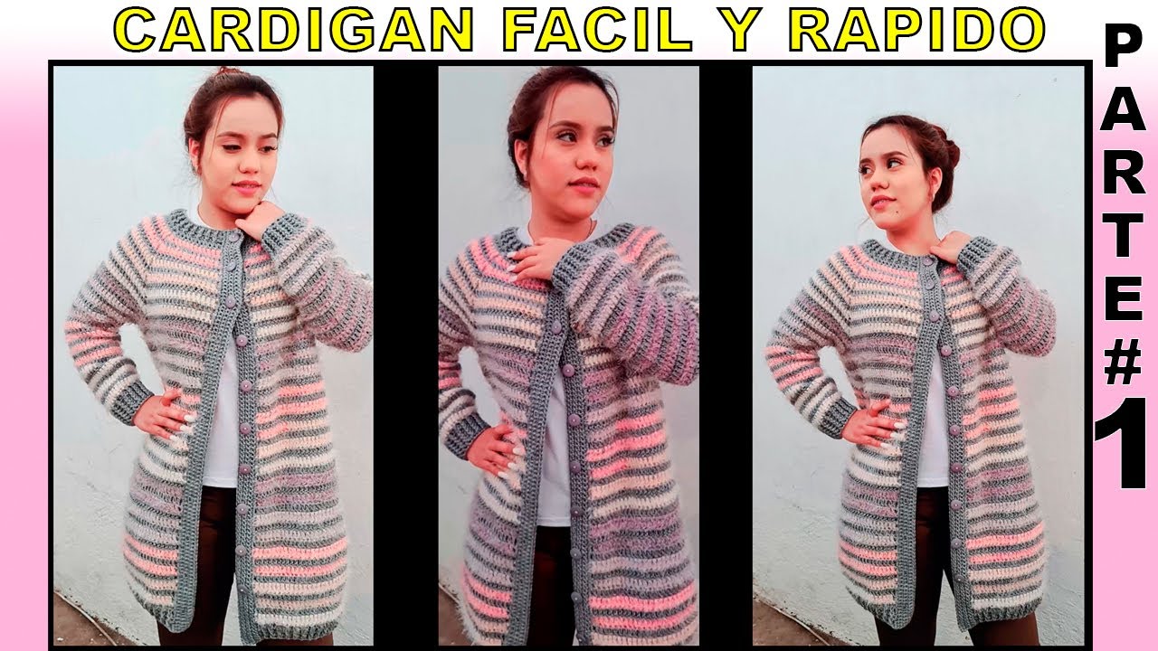 Cardigan facil y rapido | Cardigan a crochet | Cardigan paso a paso Parte #1