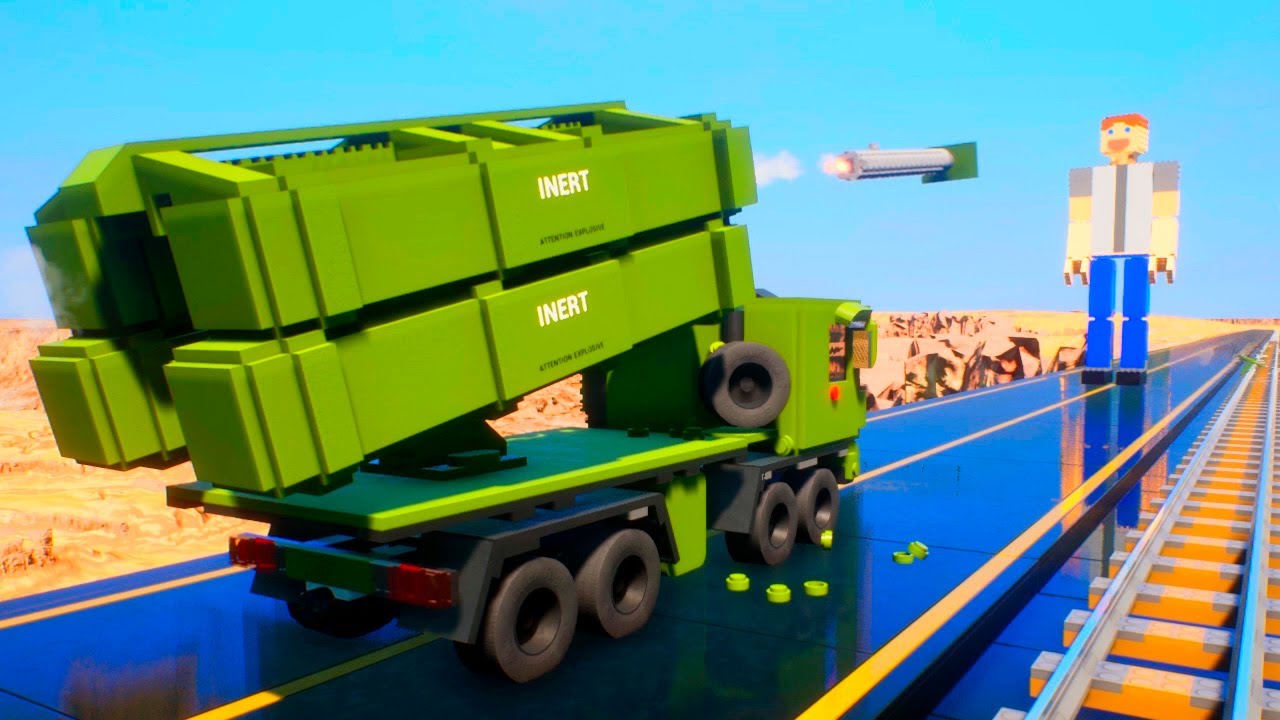ROCKET LAUNCHER VS LEGO RAGDOLLS! Brick Rigs
