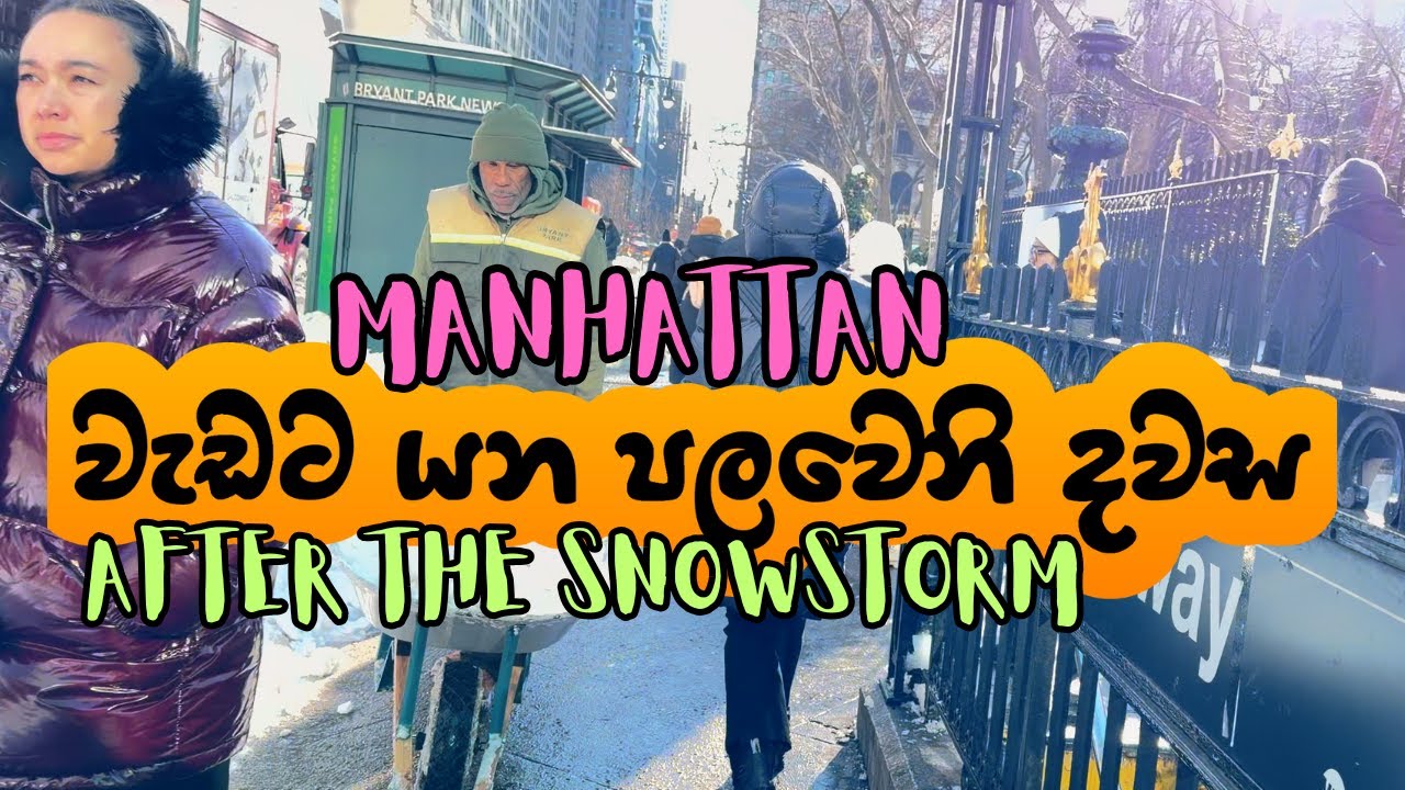Manhattan Back to Work After the Snowstorm ❄️💪🏽 #srilanka #manhattan #snowstorm 