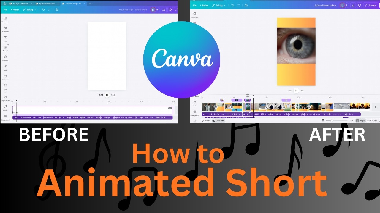 Create Animated Shorts in Canva  (Beginner Tutorial)