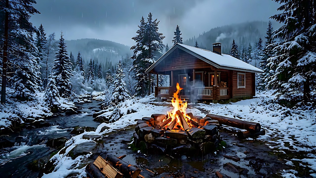 NO ADS 🌧️ | Spring Rain Day to Fall Asleep 🌿 | Campfire Nature Sounds 🔥
