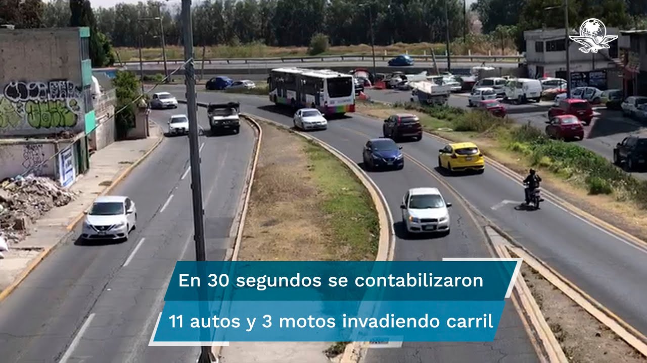 Automovilistas usan carril exclusivo de Mexibús como ¡¡¡vía rápida!!!