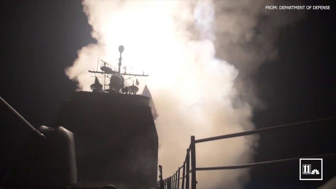 Department of Defense releases video of missile attack on Syria
