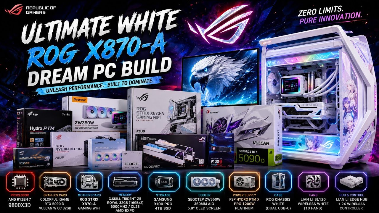 ASUS ROG ASTRAL RTX 5090 GAMING PC BUILD | RYZEN 7 9800X3D | ASUS ROG Hyperion GR701