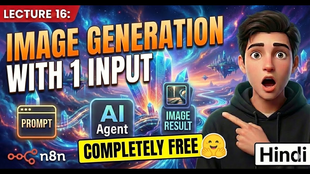 Lecture 16: FREE ! Text-to-Image Automation Generate Realistic Images for FREE!🎨(Hugging Face + n8n)