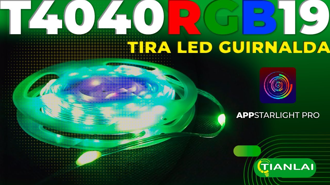 TIANLAI │ T4040RGB19. TIRA LED TIPO GUIRNALDA CON CONEXI&Oacute;N USB Y CONTROL APP