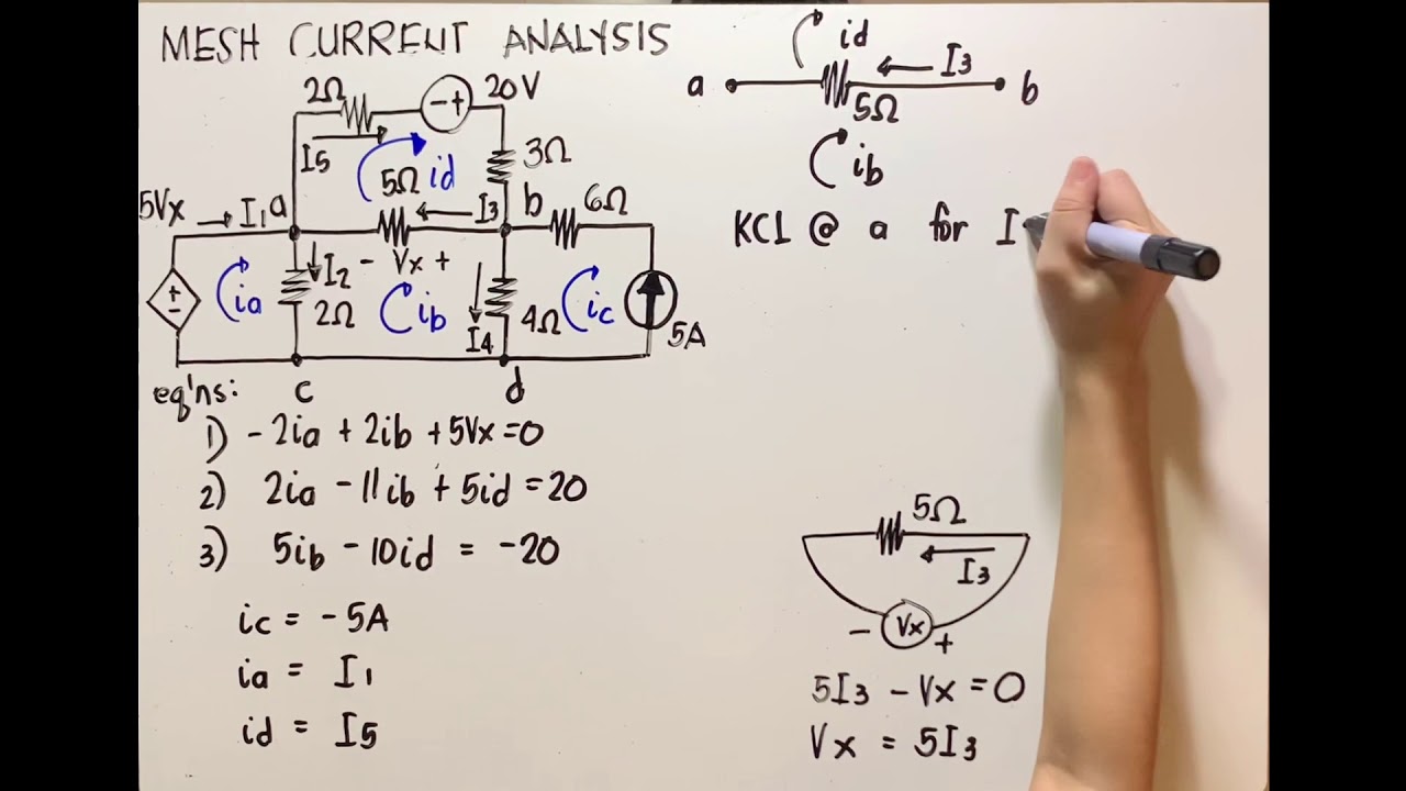 Network Analysis: Solving Network with In/Dependent Source Using Mesh Current Analysis (Taglish)