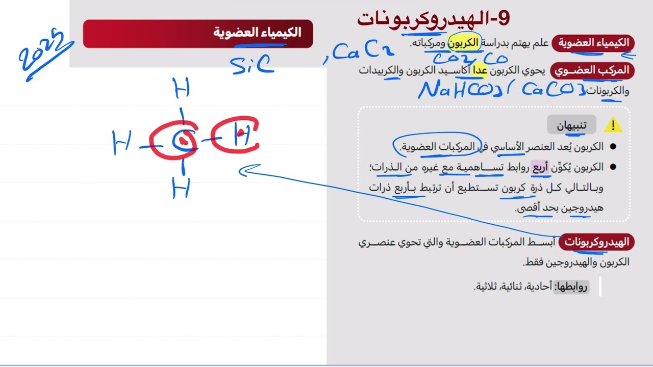 ٩- الهيدروكربونات تحصيلي ناصر عبدالكريم 2025