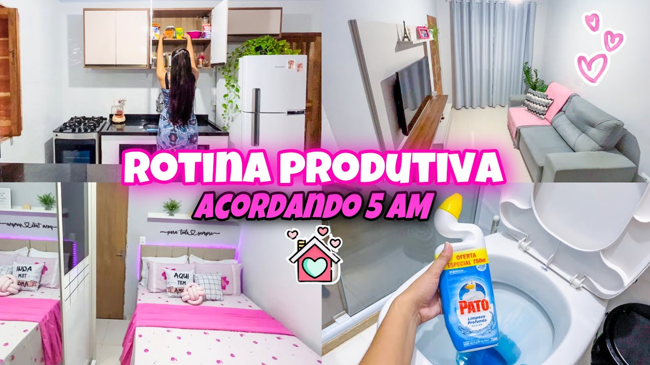 💖 ROTINA PRODUTIVA - MANHÃ DE UMA DONA DE CASA 🏡  ACORDANDO 5 AM: LIMPEZA E ORGANIZAÇÃO DA CASA