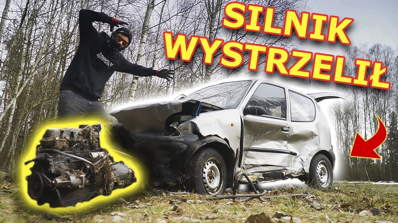Wyrwaliśmy silnik z Seicento za pomocą liny i auta