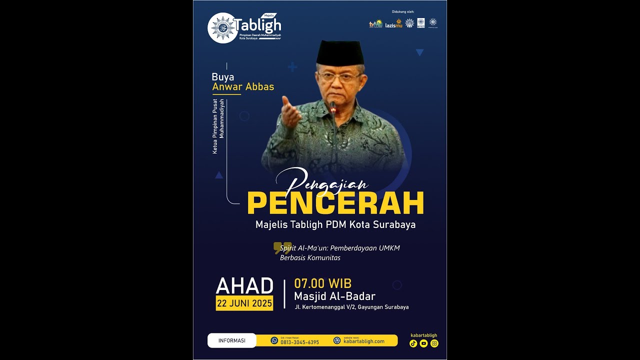 [LIVE] Pengajian Pencerah Majelis Tabligh PDM Surabaya | Pemberdayaan UMKM Berbasis Komunitas