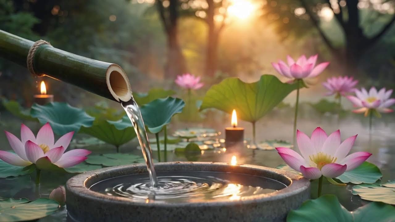 Bamboo Water Fountain Sounds with Relaxing Piano Music for Deep Sleep
