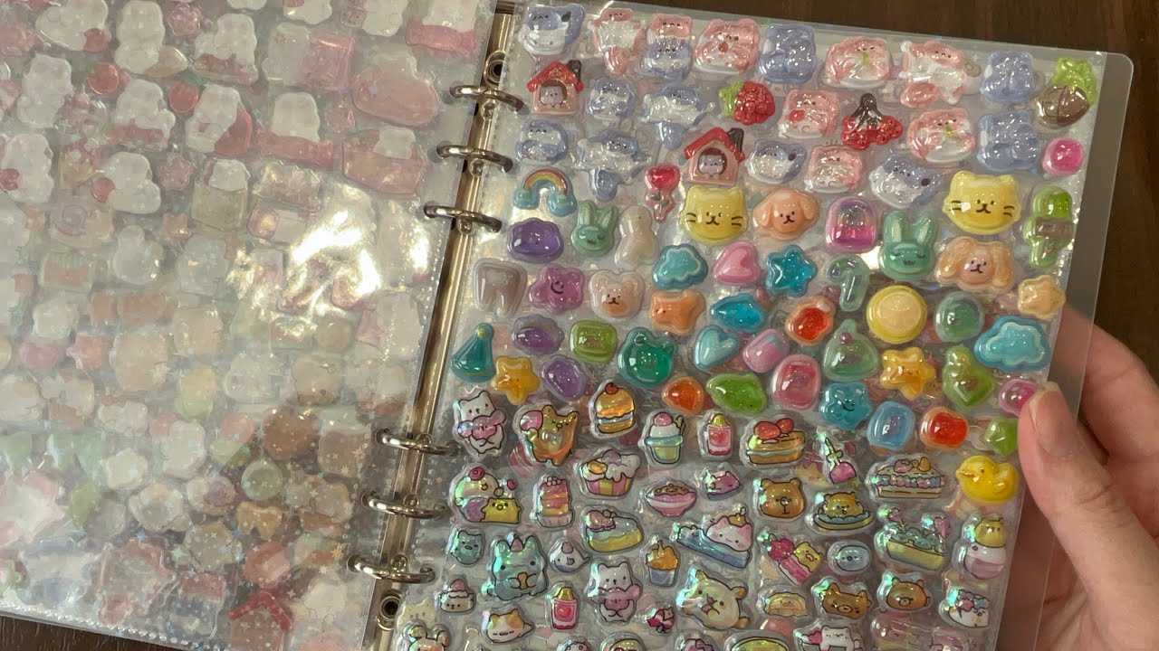 Puffy Stickers Only | Decorating My Sticker Journal ASMR