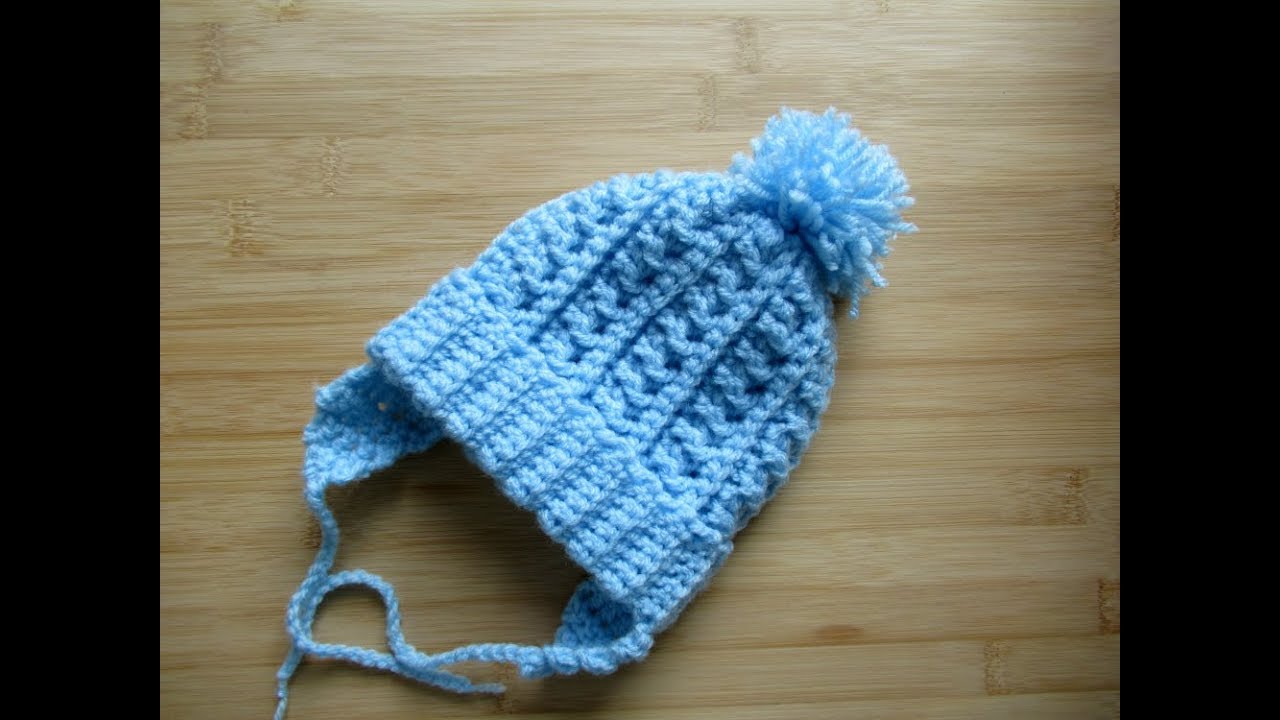 Crochet Baby beanie hat Newborn 12