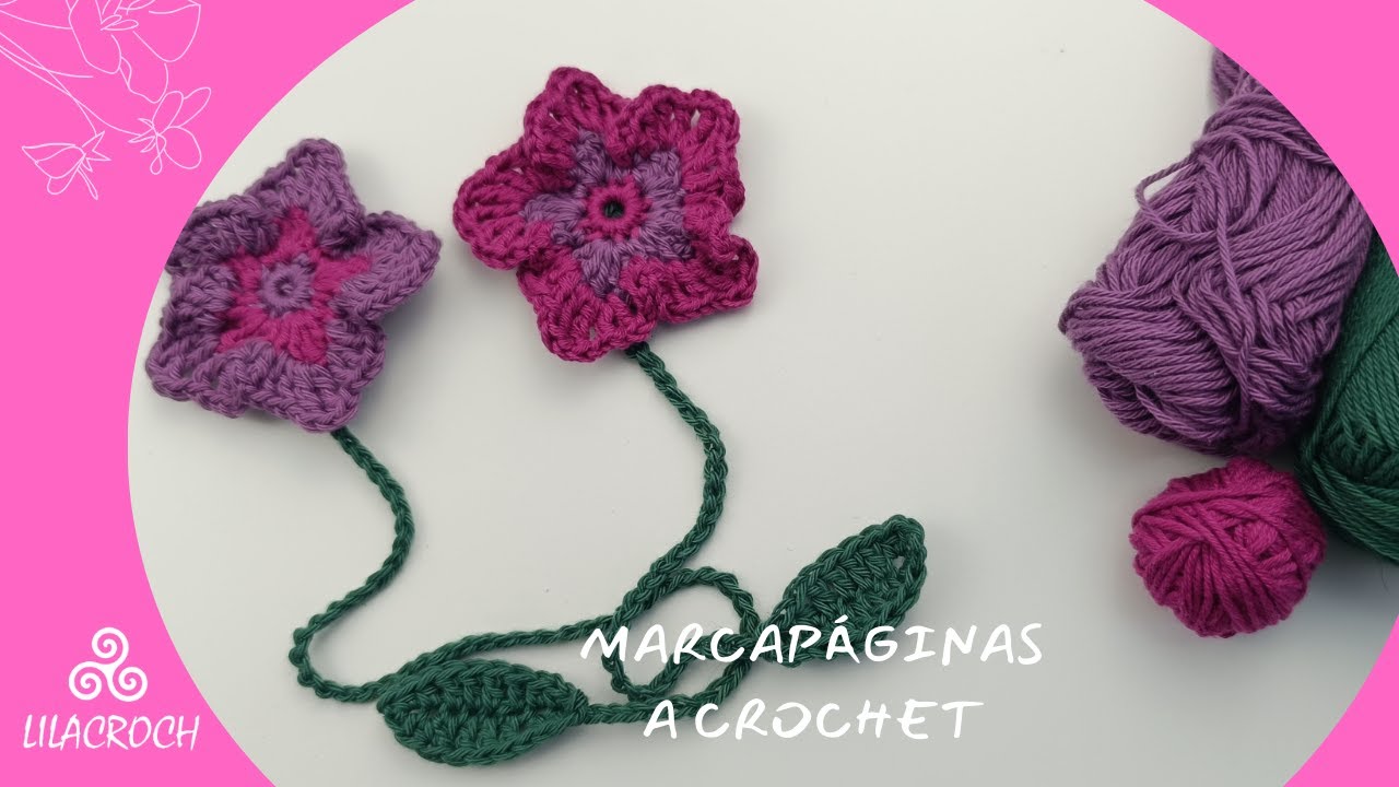 Marcapáginas con restos de hilo a crochet