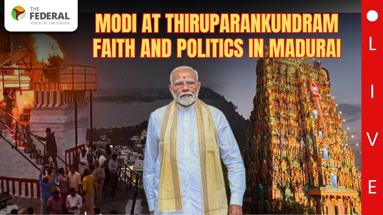LIVE: PM Modi offers prayers at Thiruparankundram Murugan Temple in Madurai