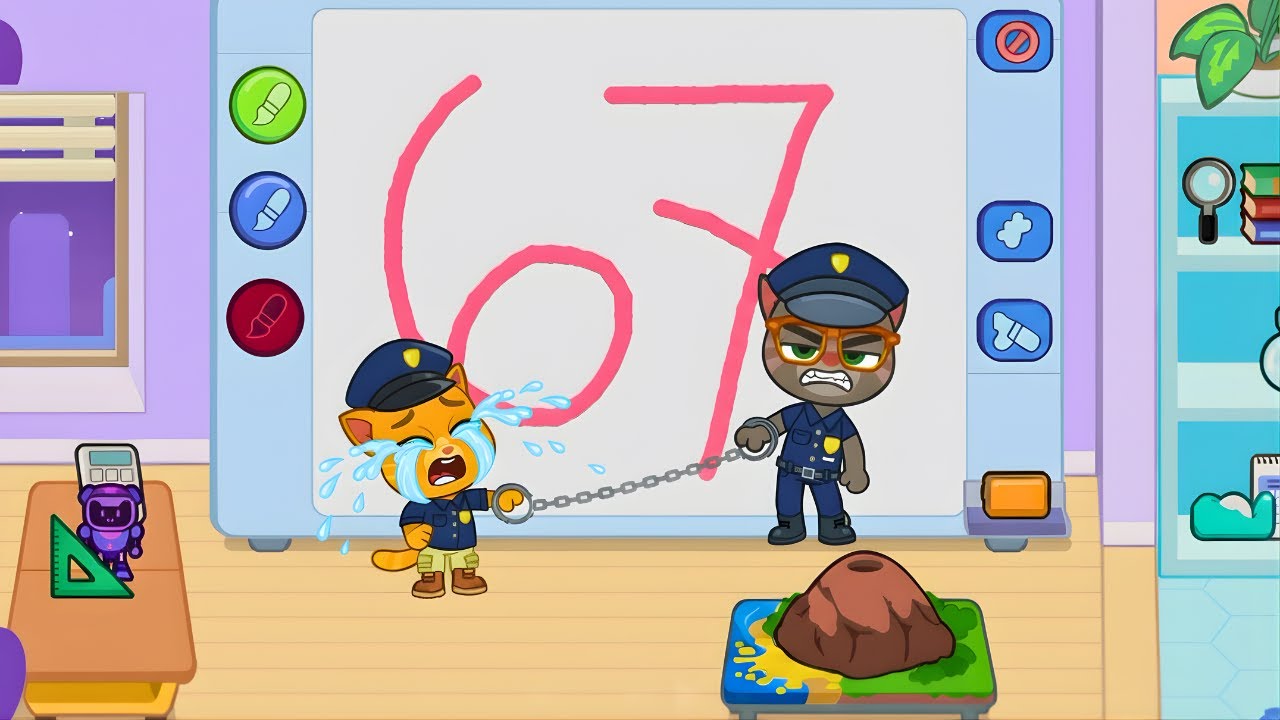 Том арестовал Джинджер за то, что она написала 67 на борту 😱 | Геймплей Talking Tom and Friends W...