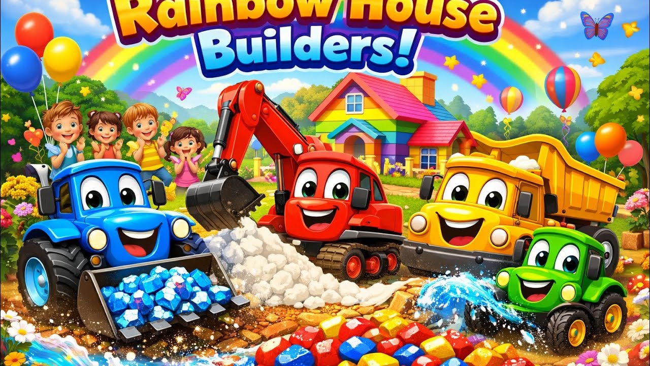 Rainbow House Builders! | Talking Tractors 3D Cartoon for Kids