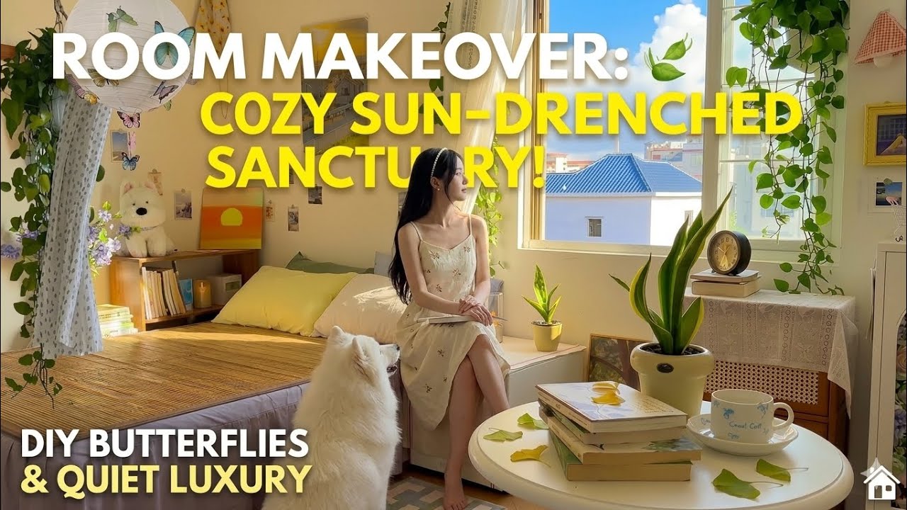 How I Turned My Small Room into a Sun-Drenched Dream Sanctuary (No Budget!) #roomtour #roommakeover 