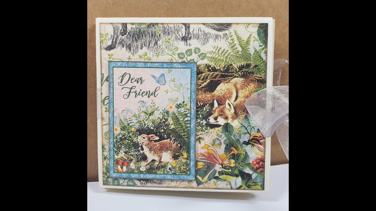 Quad Card Mini Album Ft. Graphic 45's Woodland Friends