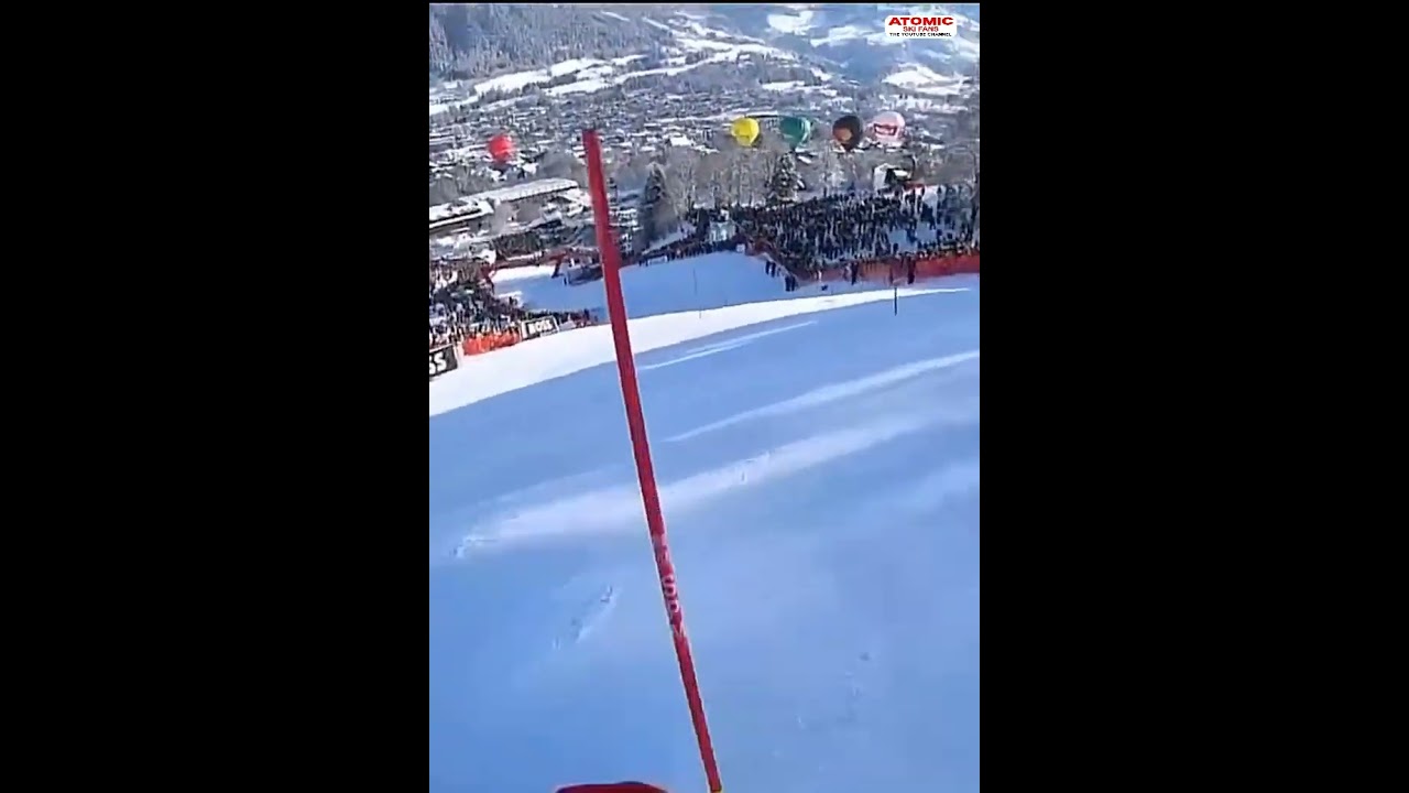Kitzbuhel 🇦🇹 - course for men's slalom race (Jan 22, 2023), camera racer Thomas Sykora  #weareskiing