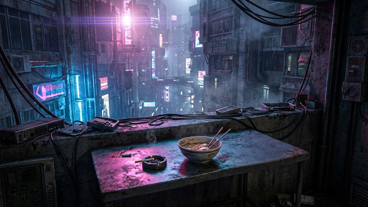 Late Night Ramen & Neon Rain 🍜 | Cyberpunk Lofi Beats to Study/Relax | Future City Vibes