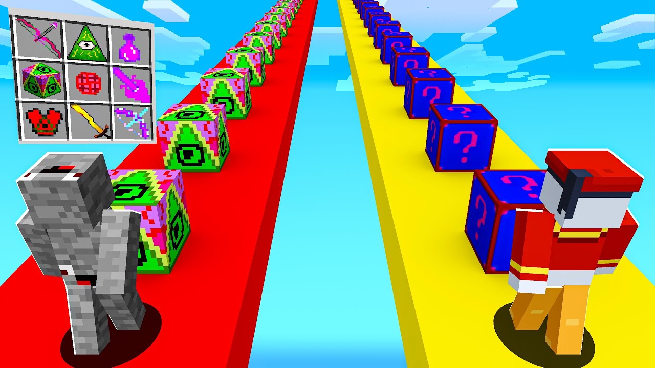 ILLUMINATI LUCKY BLOCK VS SHADE LUCKY BLOCK RACE