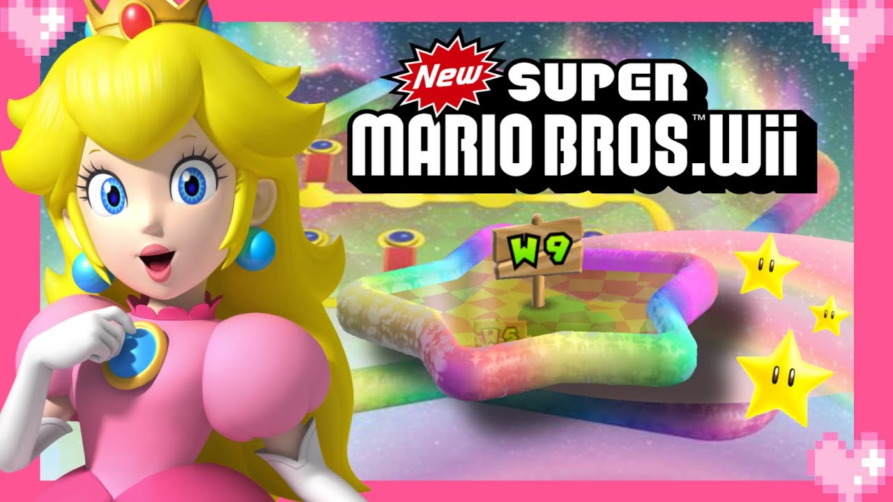💗 New Super Mario Bros. Wii (World 9) Peach Gameplay 💗