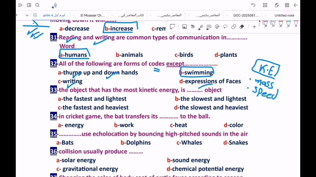 Science primary 4 final Revision part one 