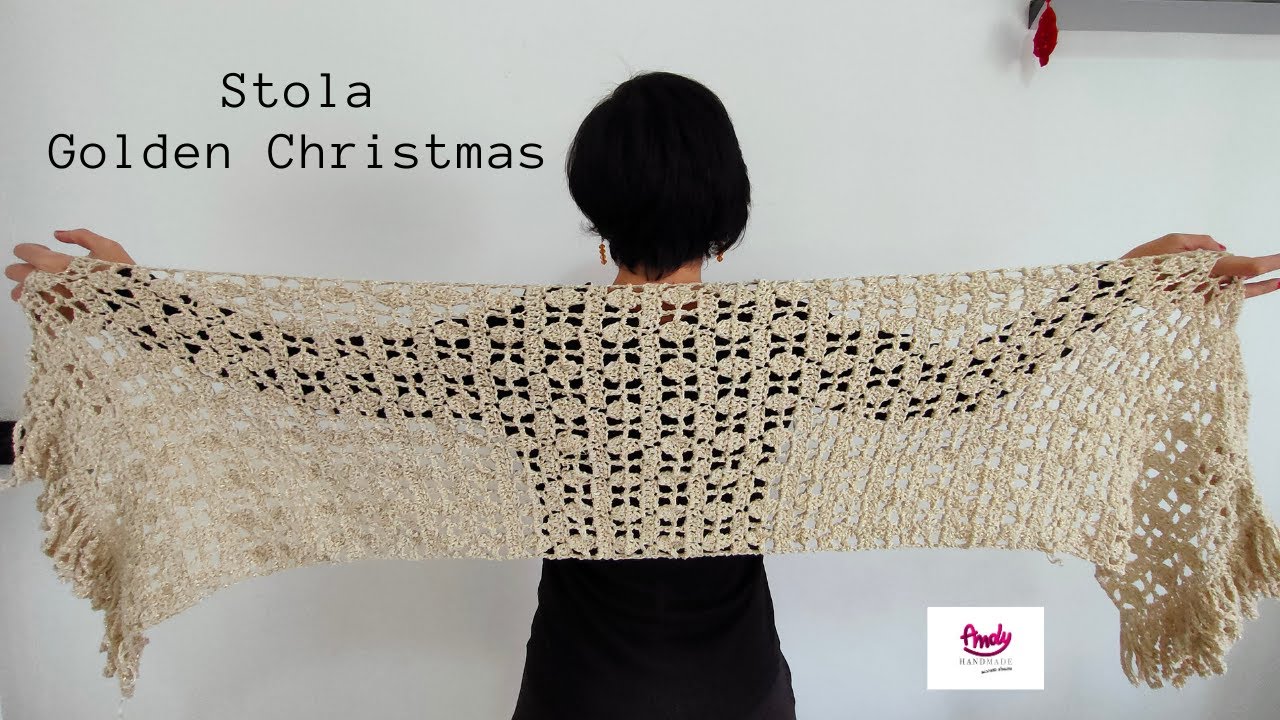 TUTORIAL Stola Uncinetto Shawl Golden Christmas Crochet