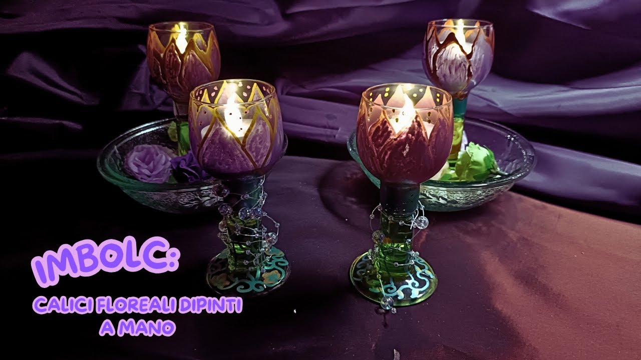IMBOLC :CALICI FLOREALI DIPINTI A MANO
