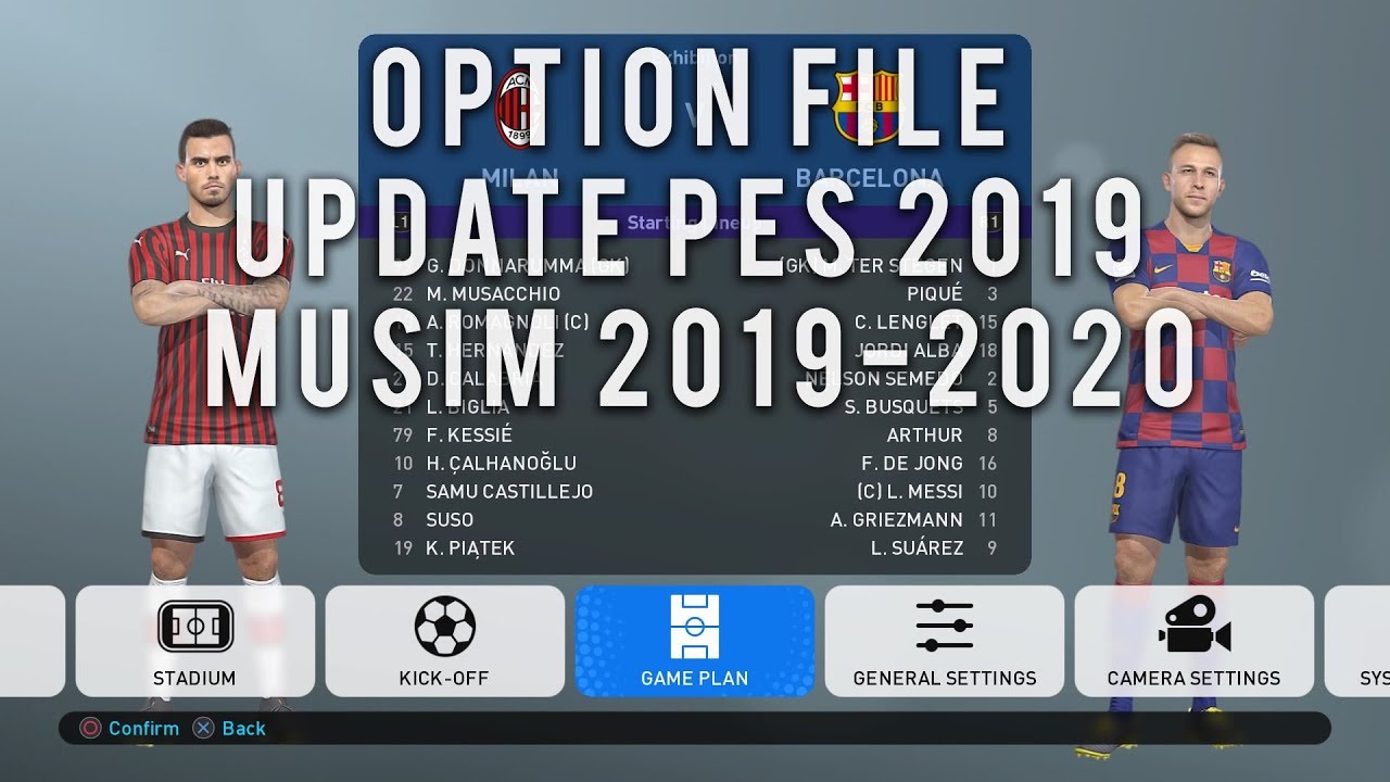 UPDATE PES 2019 OPTION FILE KITS + Transfer of Summer 2019/2020 PS4