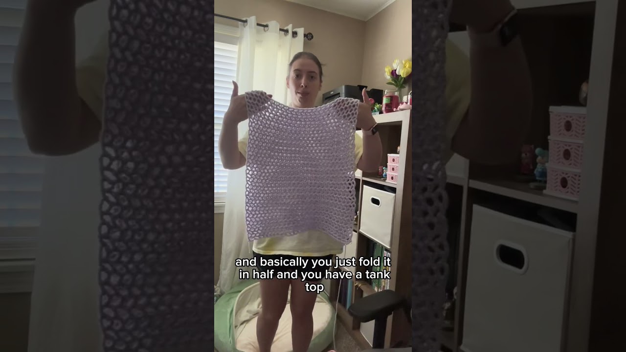 Crocheting a mesh tank top