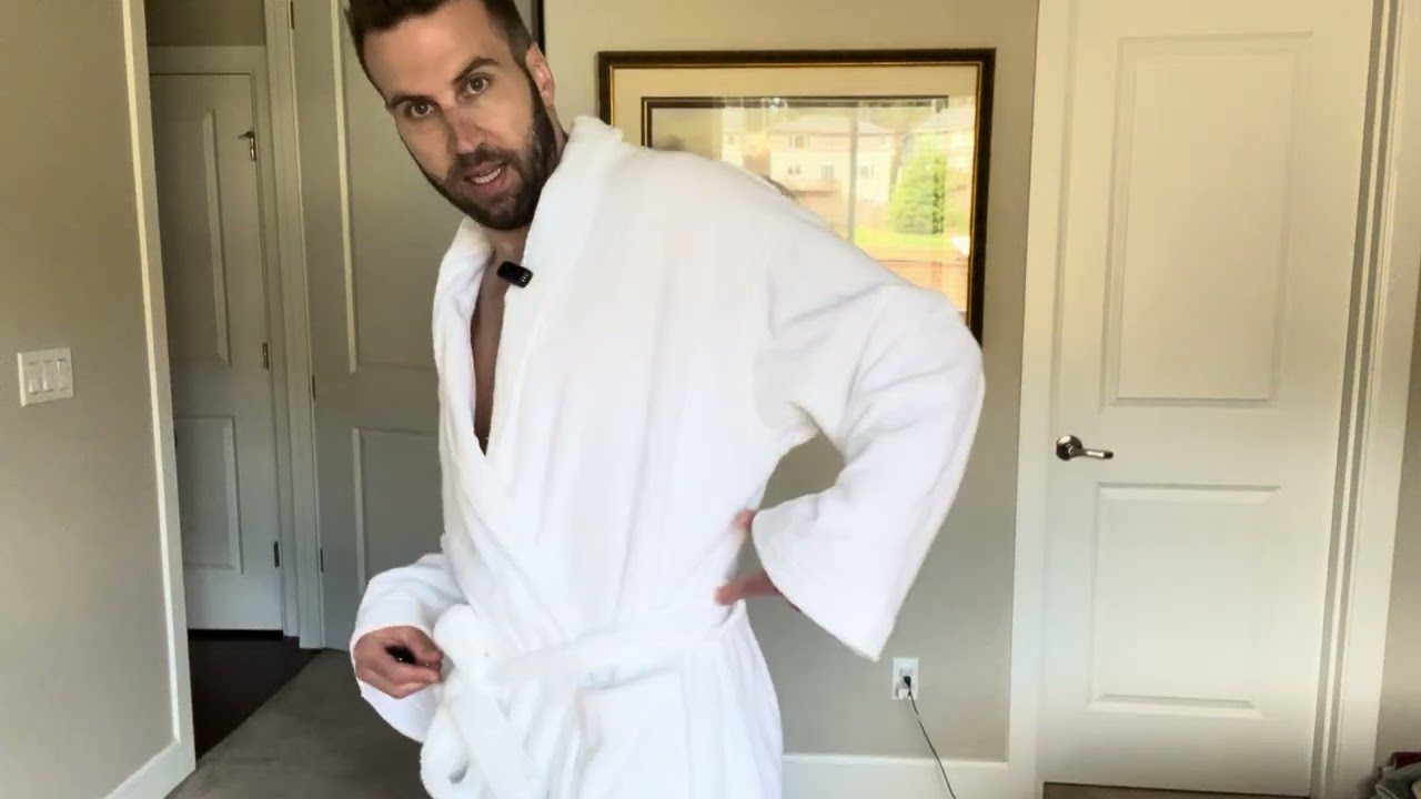 Men's Robe,Pure Cotton Robe for Men,Absorbent Bathrobe,Luxurious Terry Cloth Bathrobe
