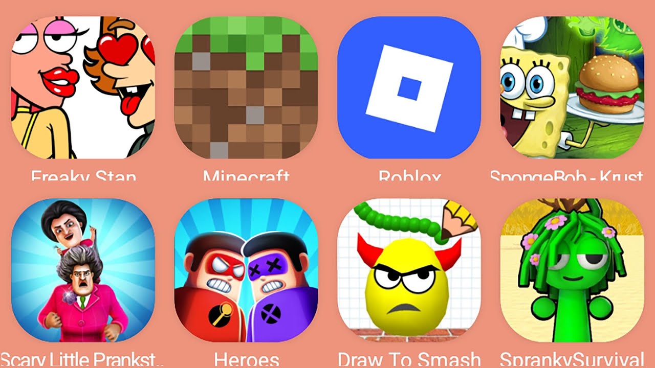 Gramic Monster Scary survival,Kick The Buddy,Minecraft,Emoji Puzzle,Survival Story,Bowmasters,HCR 2