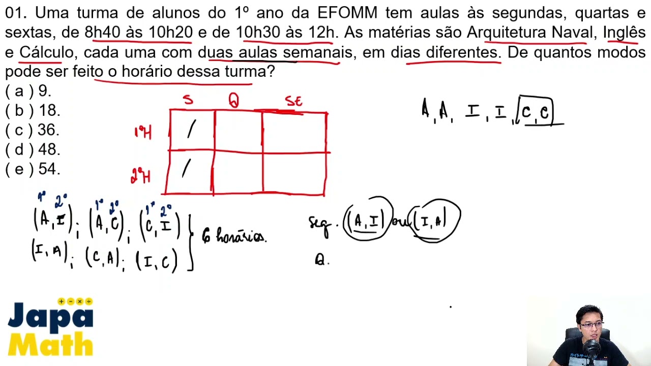 Prova EFOMM Resolvida(2014 - 2015) - Matemática - Questão 01