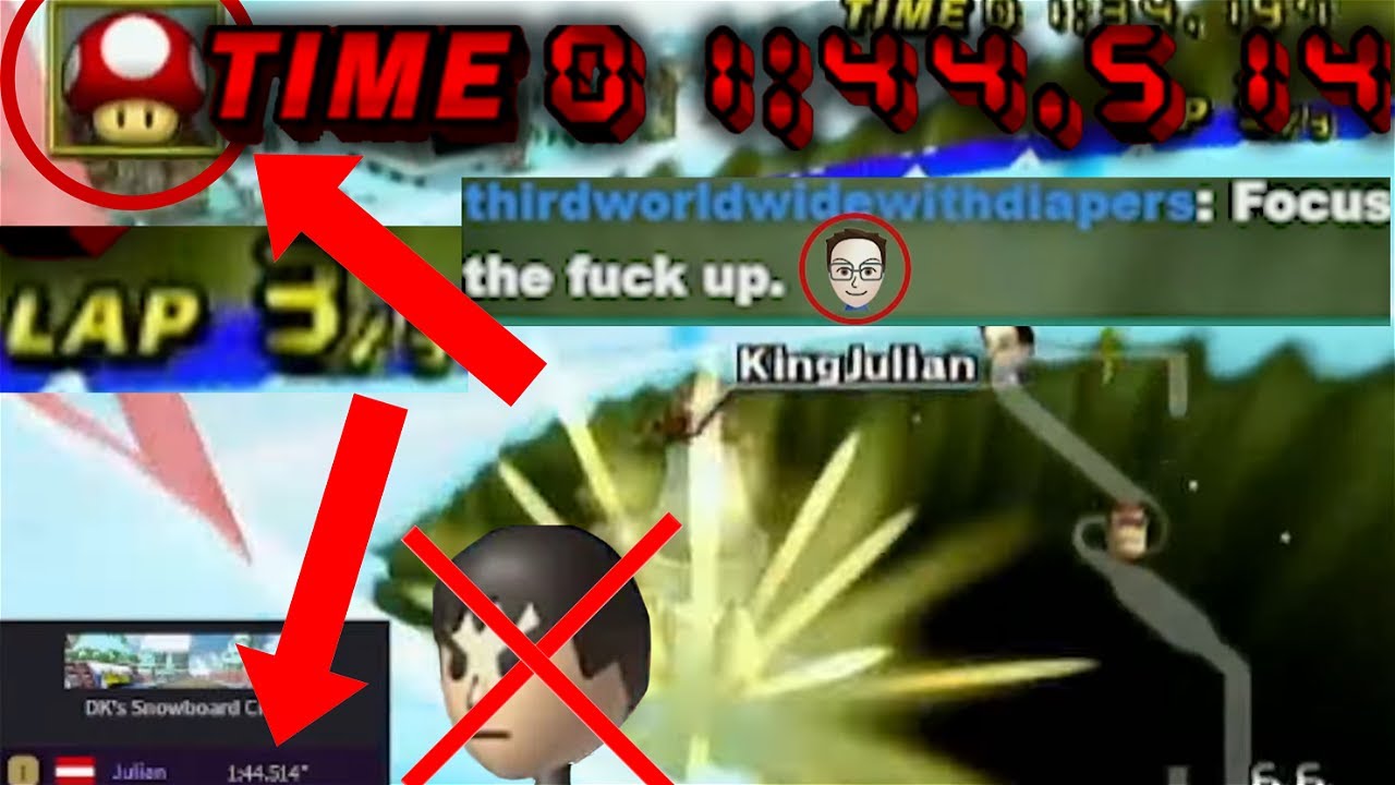 【MKW April Fools WR】DK's Snowboard Cross - 1:44.514 - Julian