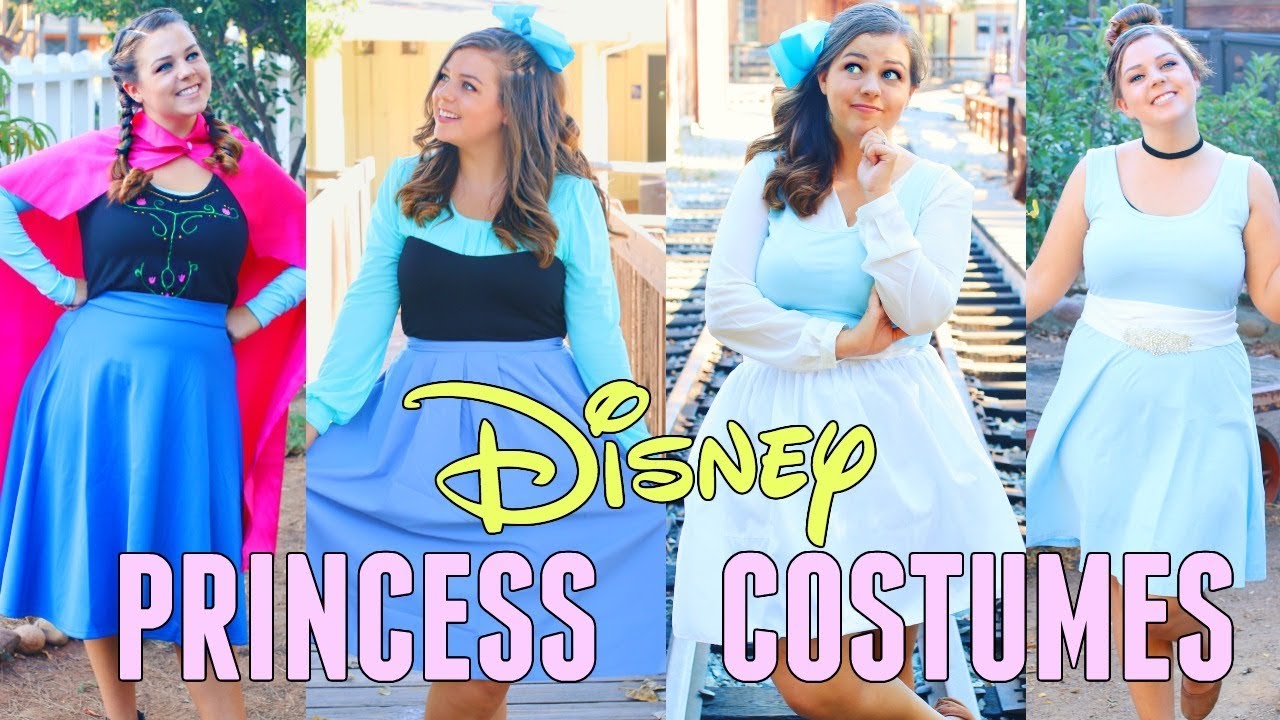 DIY DISNEY PRINCESS HALLOWEEN COSTUMES 2017!! DIY COSTUMES FOR ARIEL, BELLE, ANNA, & CINDERELLA!