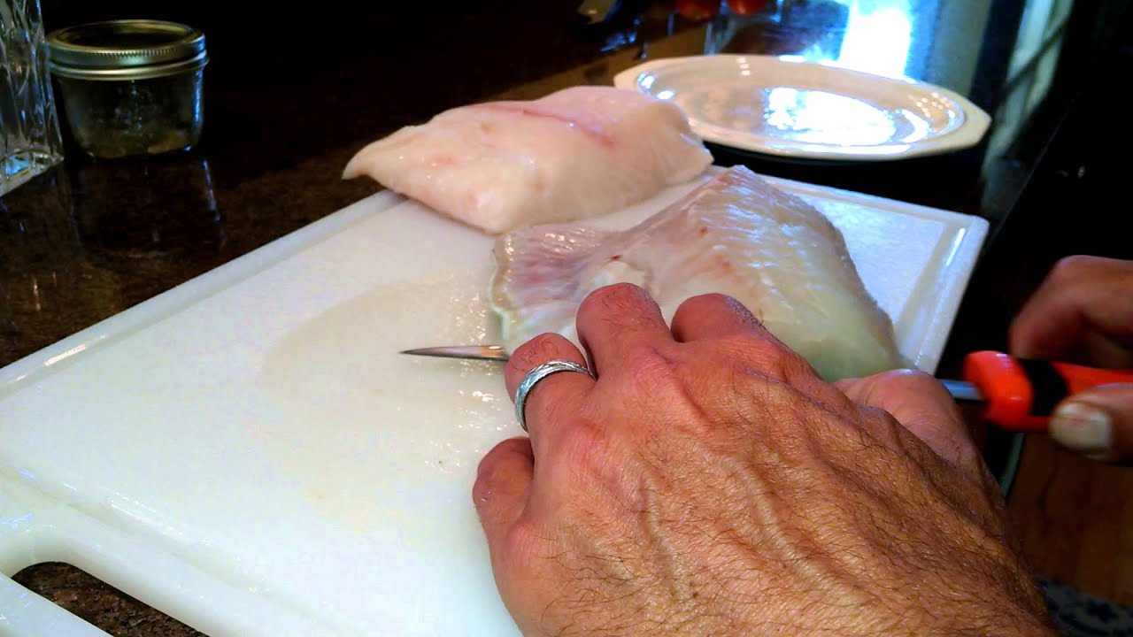 Deboning a ling shoulder fillet
