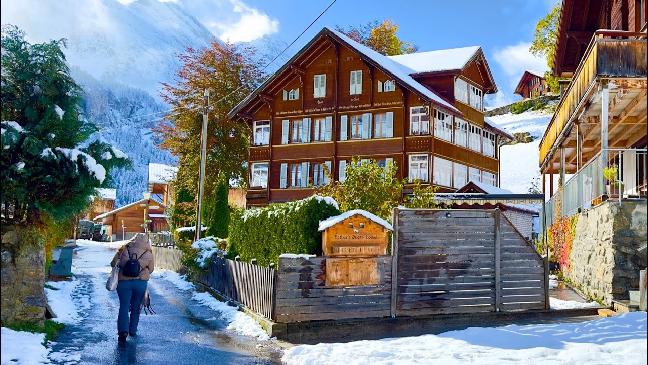 Gimmelwald Switzerland _ Winter Wonderland | Relaxing Walk In Swiss Valley