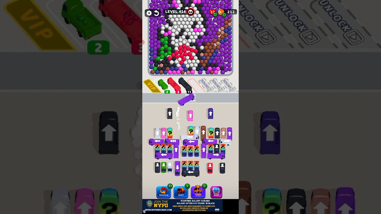 Bubble Bus 🚌: Parking Jam Puzzle Game level 414