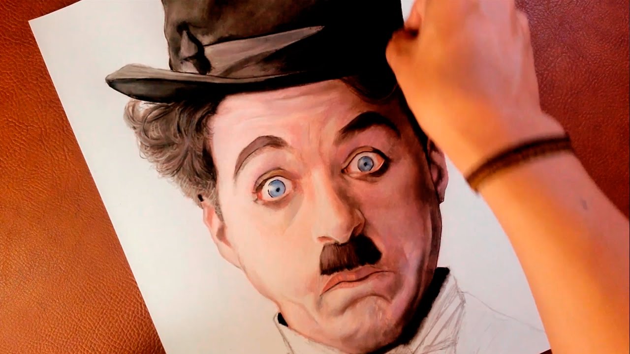 CHARLIE CHAPLIN speed drawing IN COLOR