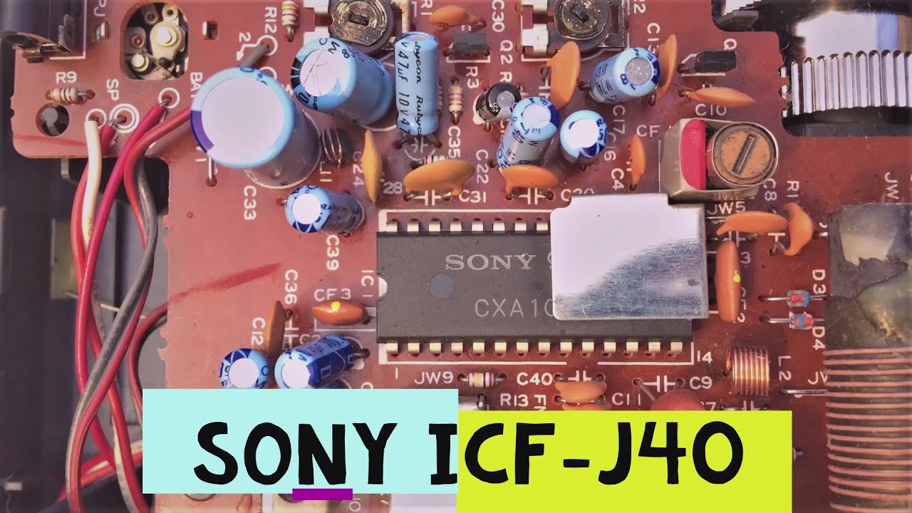 Sony ICF-J40 Radio Receiver Transistor Test #3 HD Quality Electronic part inside build 1985