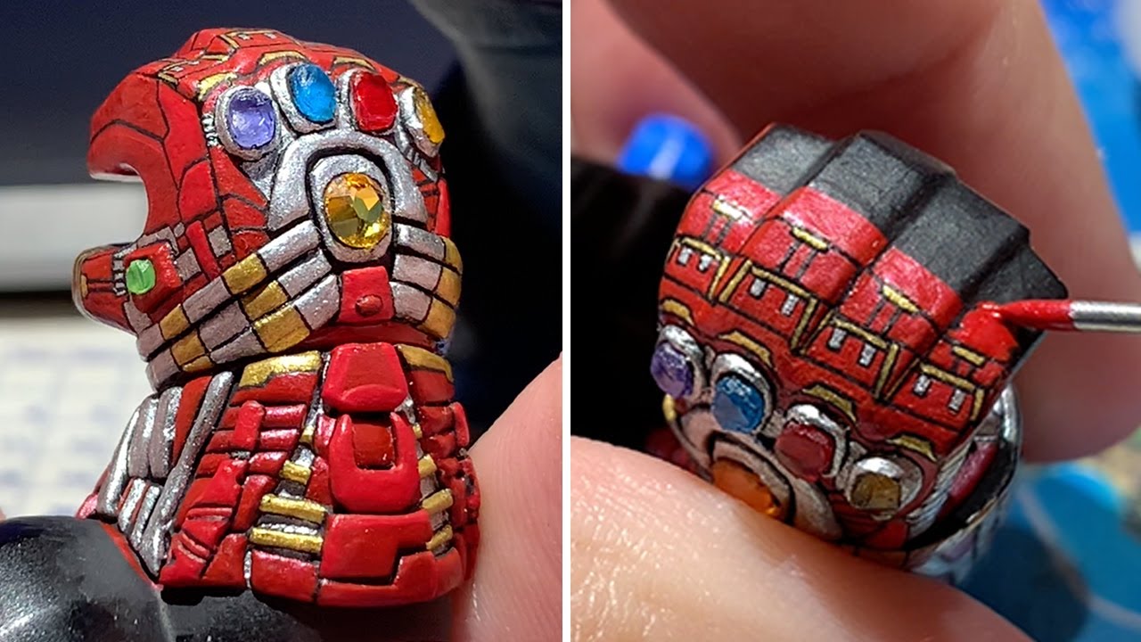 Finishing the LEGO Nano Gauntlet from Avengers Endgame