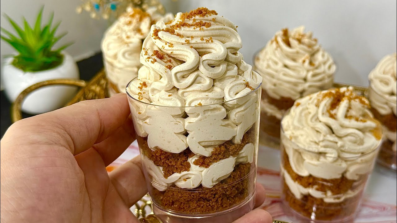 تحلية الكؤوس ابهري بها ضيوفك😋 اقتصادية وراقية بذوق القهوة كريمية بدون فرن #تحلية🌙رمضان2025