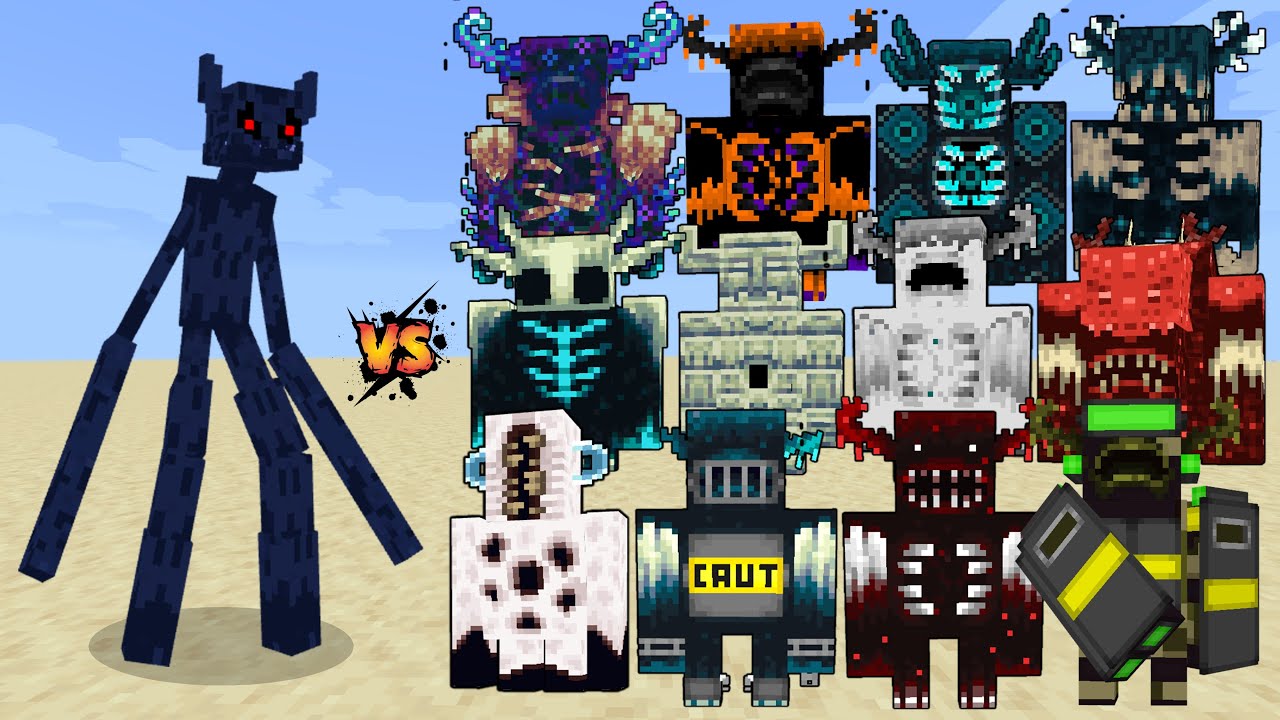 Mutant Endermight vs All Wardens in Minecraft - Mutant Endermight vs Warden Evolution & Warden Plus